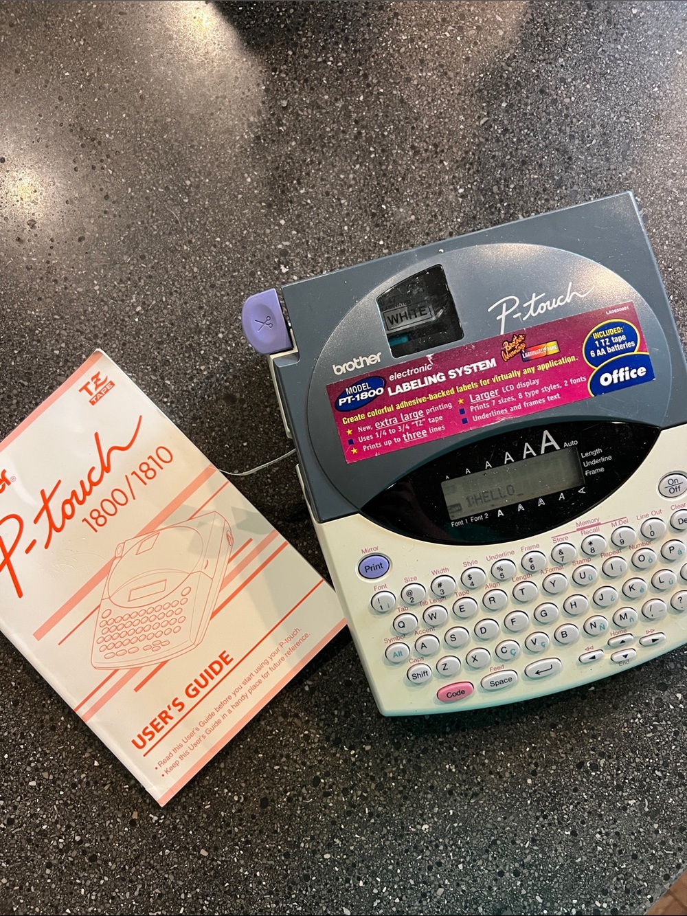 Brother P Touch 1800 Label Maker (White tape included)